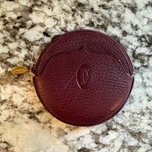 Cartier Bordeaux Leather Coin Purse